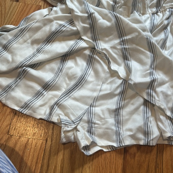 Lulus Climb Aboard Grey and White Striped Faux Wrap Romper - Picture 5 of 5